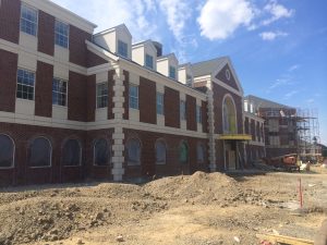 Lee University's School of Nursing is nearing completion on the south side of the Cleveland, Tennessee campus (click photo to enlarge)