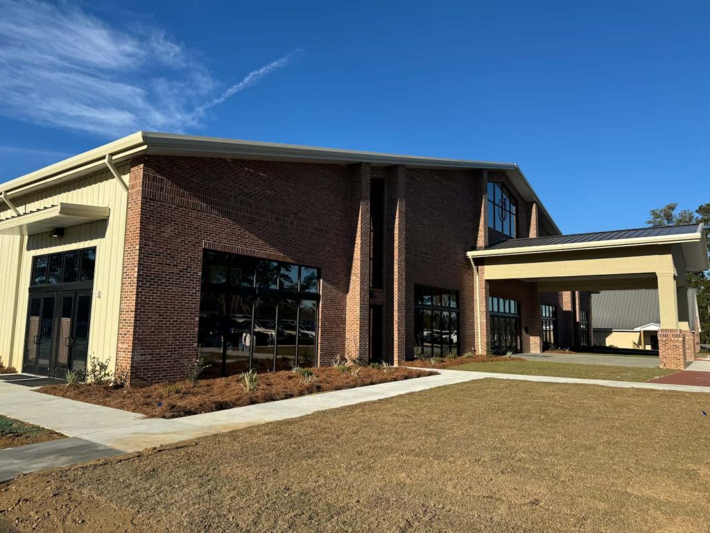 The exterior of the new South Georgia Tabernacle, dedicated on December 5, 2024.